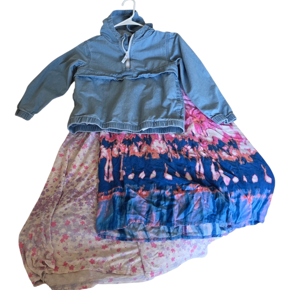 Girls Bundle Set Cat & Jack Light Blue Denim Jacket And 2 Skirts Size 6 - Picture 1 of 8